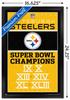 Trends International NFL Pittsburgh Steelers - Champions 13 Wall Poster, 14.725" x 22.375", Black Framed Version view 3