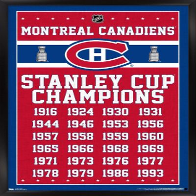 Trends International NHL Montreal Canadiens Champions 13 Wall Poster, 14.725" x 22.375", Black Framed Version