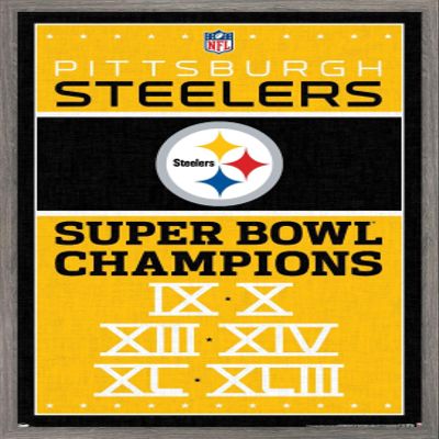 Trends International NFL Pittsburgh Steelers - Champions 13 Wall Poster, 22.375" x 34", Barnwood Framed Version