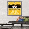 Trends International NFL Pittsburgh Steelers - Champions 13 Wall Poster, 22.375" x 34", Barnwood Framed Version view 2