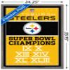 Trends International NFL Pittsburgh Steelers - Champions 13 Wall Poster, 22.375" x 34", Barnwood Framed Version view 3
