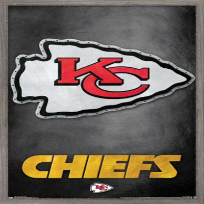 Trends International NFL Kansas City Chiefs - Logo 13 Wall Poster, 22.375" x 34", Barnwood Framed Version