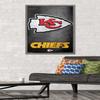 Trends International NFL Kansas City Chiefs - Logo 13 Wall Poster, 22.375" x 34", Barnwood Framed Version view 2