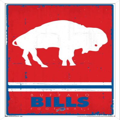 NFL Buffalo Bills - Retro Logo 15 Wall Poster, 22.4L" x 14.7W", White Framed Version