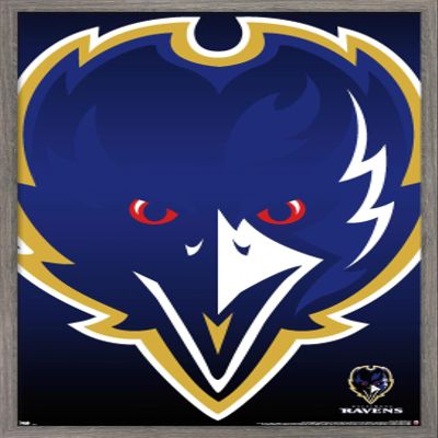 Trends International NFL Baltimore Ravens - Logo 14 Wall Poster, 14.725" x 22.375", Barnwood Framed Version