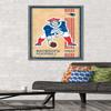Trends International NFL New England Patriots - Retro Logo 14 Wall Poster, 22.375" x 34", Barnwood Framed Version view 2