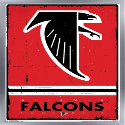 Trends International NFL Atlanta Falcons - Retro Logo 15 Wall Poster, 14.725" x 22.375", Silver Framed Version
