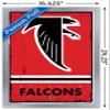 Trends International NFL Atlanta Falcons - Retro Logo 15 Wall Poster, 14.725" x 22.375", Silver Framed Version view 3