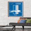 Trends International NFL Detroit Lions - Retro Logo 14 Wall Poster, 22.375" x 34", Barnwood Framed Version view 2