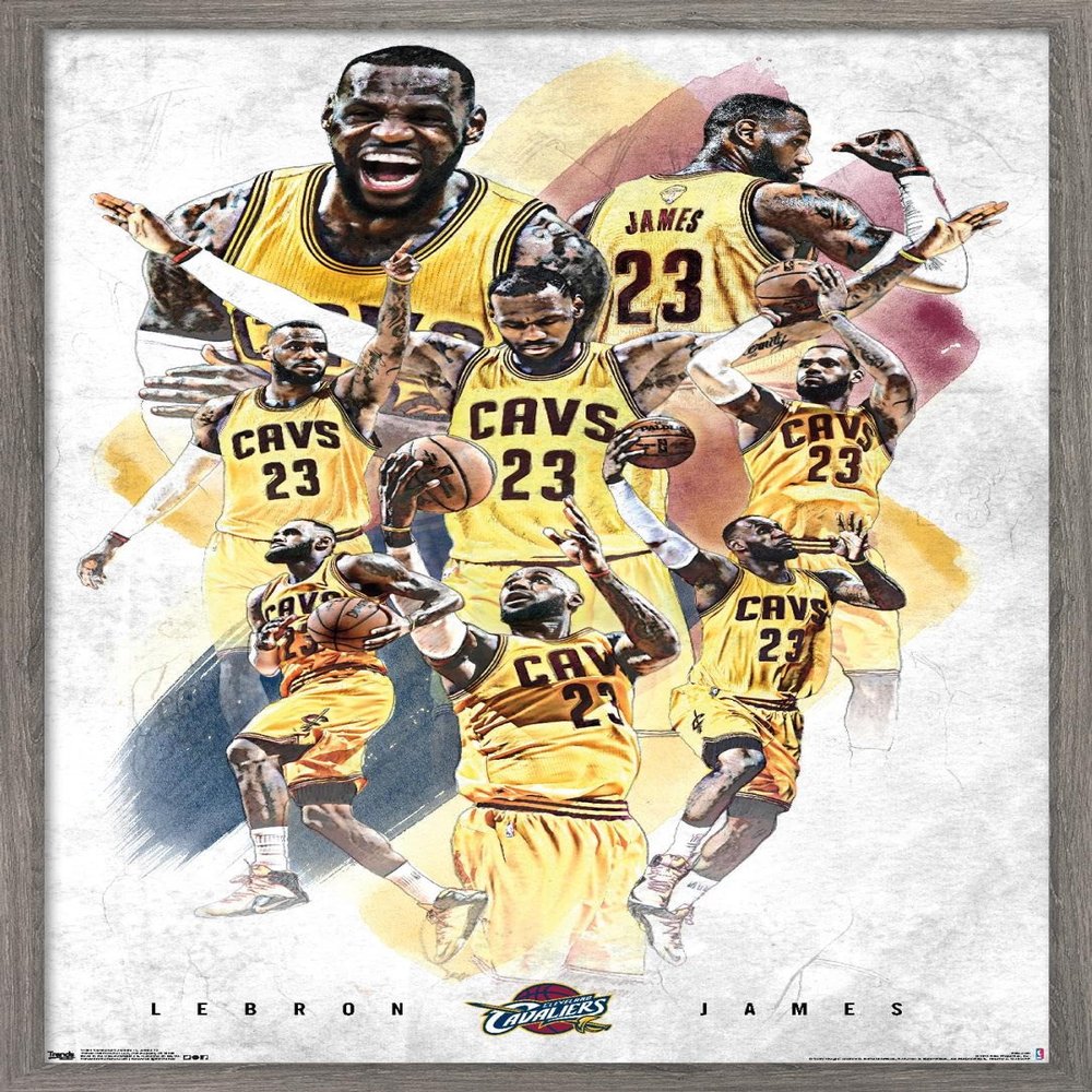 NBA Cleveland Cavaliers - Lebron James 15 Wall Poster, 22.4L" x 14.7W", Barnwood Framed Version