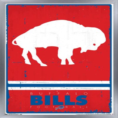 NFL Buffalo Bills - Retro Logo 15 Wall Poster, 22.4L" x 14.7W", Silver Framed Version