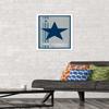Trends International NFL Dallas Cowboys - Retro Logo 14 Wall Poster, 14.725" x 22.375", White Framed Version view 2
