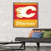 Trends International NHL Calgary Flames - Retro Logo 13 Wall Poster, 22.375" x 34", Barnwood Framed Version view 2