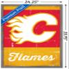 Trends International NHL Calgary Flames - Retro Logo 13 Wall Poster, 22.375" x 34", Barnwood Framed Version view 3