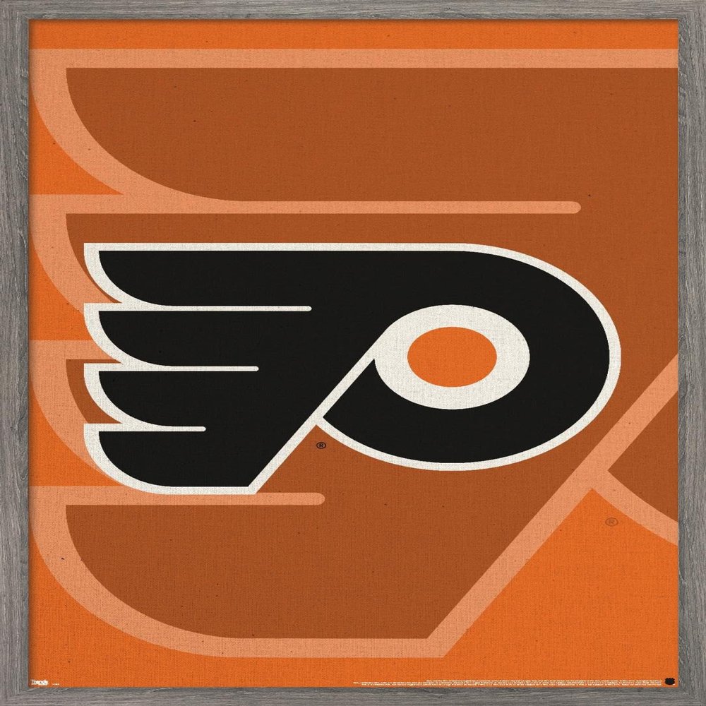 Trends International NHL Philadelphia Flyers - Logo 14 Wall Poster, 22.375" x 34", Barnwood Framed Version