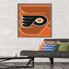 Trends International NHL Philadelphia Flyers - Logo 14 Wall Poster, 22.375" x 34", Barnwood Framed Version view 2
