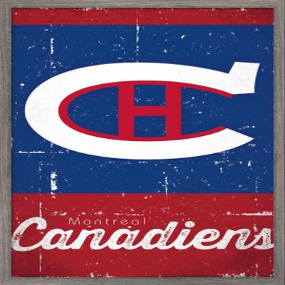 Trends International NHL Montreal Canadiens - Retro Logo 13 Wall Poster, 22.375" x 34", Barnwood Framed Version