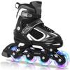 Nattork Blade Roller Skates for Boys with Light Up Wheel,Adjustable Inline Skates for Little Kids Toddler Children's Outdoor & Indoor Ages 5-8 4 5 6 7, Beginners Black view 1