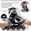 Nattork Blade Roller Skates for Boys with Light Up Wheel,Adjustable Inline Skates for Little Kids Toddler Children's Outdoor & Indoor Ages 5-8 4 5 6 7, Beginners Black view 3