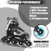 Nattork Blade Roller Skates for Boys with Light Up Wheel,Adjustable Inline Skates for Little Kids Toddler Children's Outdoor & Indoor Ages 5-8 4 5 6 7, Beginners Black view 4