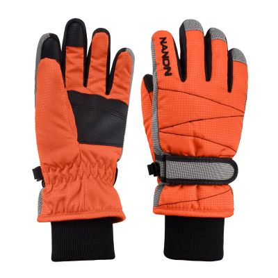 TRIWONDER Ski Gloves Kids Cold Weather Winter Warm Gloves Windproof Thermal Fleece Outdoor Snowboard Snow Gloves Mittens for Boys Girls Children (Orange, S (6-7 Years Old))