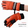 TRIWONDER Ski Gloves Kids Cold Weather Winter Warm Gloves Windproof Thermal Fleece Outdoor Snowboard Snow Gloves Mittens for Boys Girls Children (Orange, S (6-7 Years Old)) view 4
