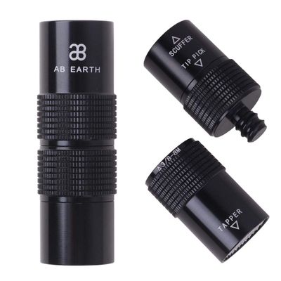 AB Earth Aluminum 4-in-1 Billiard Pool Cue Tip Accessory Tool Repair Kit (Scuffer, Aerator, Tapper, Joint Protector) (Radial)