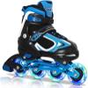 Nattork Blade Roller Skates for Boys with Light Up Wheel,Adjustable Inline Skates for Big Kids Youth Childrens Outdoor & Indoor Ages 6-12 9 10 11 12, Beginners Blue view 1