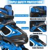 Nattork Blade Roller Skates for Boys with Light Up Wheel,Adjustable Inline Skates for Big Kids Youth Childrens Outdoor & Indoor Ages 6-12 9 10 11 12, Beginners Blue view 2