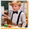 Pretishows Kids Suspenders and Bow Tie Set Black Adjustable Trendy Suspender for Boys view 2