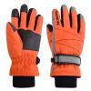 Azarxis Kids Winter Warm Gloves, Cold Weather Windproof Thermal Glove for Boys & Girls (Orange, M) view 1