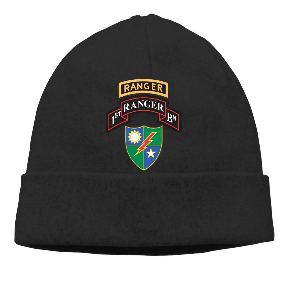 1st-Battalion-75th-Ranger-Regiment-With-Ranger Unisex Skull Cap Knit Hat Set Head Cap Black