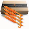 GROUNDGRABBA Lite Orange Tent Stakes - Tent Stakes for Sand | Screw in Earth Ground Anchors for Maximum Grip and Longevity in Soft Surfaces - 4 Pack view 1