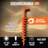 GROUNDGRABBA Lite Orange Tent Stakes - Tent Stakes for Sand | Screw in Earth Ground Anchors for Maximum Grip and Longevity in Soft Surfaces - 4 Pack view 3