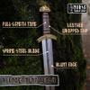 11th Century Viking Sword - Blunted High Carbon Spring Steel Blade with Single Handed Grip -Premium Leather Belt & Functional Scabbard Included - Medieval Ornate Celtic Knot Hilt  Eldbroti view 3
