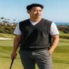 Akwa Mens V-Neck Golf Vest Lightweight Waterproof Pullover Sweater Wind-Resistant Layer Made in USA Performance Outerwear view 2