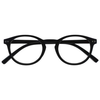 OPULIZE ZEN Reading glasses for Women Men,Scratch Resistant Round frame with Spring Hinges, Smooth Matte Black +1.5 (Pack of 1)