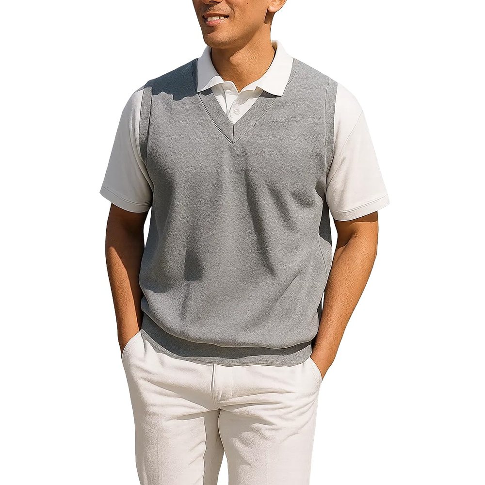 Akwa Mens Golf Vest Lightweight Waterproof Pullover Wind Vest for Men V-Neck Sweater Performance Outerwear Layer Big & Tall