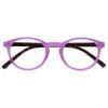 OPULIZE ZEN Reading glasses for Women Men,Scratch Resistant Round frame with Spring Hinges, Shiny Pink Front with Dark Violet Pattern Arms +2 (Pack of 1) view 1