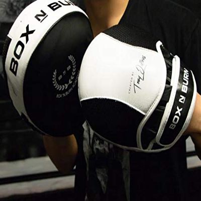 Box 'N Burn Signature Precision Pro Focus Mitts - Punch Mitts for Boxing, Kickboxing, MMA Training - Ideal Training Equipment for Men, Women, Personal Trainers, Coaches, Home Boxing Fitness Workouts