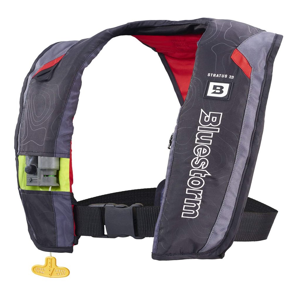 BLUESTORM Stratus 35 Inflatable Life Jacket PFD for Adults (Nitro Red) | US Coast Guard (USCG) Approved Automatic Self Inflating Life Vest Preserver with Manual Ripcord