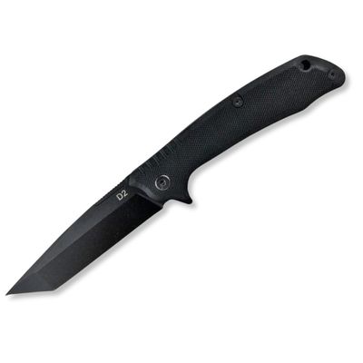 ABKT Tac Blue Shield Tanto Fixed-Blade Knife with Pocket Clip and Textured Handle