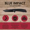 ABKT Tac Blue Shield Tanto Fixed-Blade Knife with Pocket Clip and Textured Handle view 4