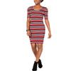 Bar III Women's Metallic Striped Sweater Dress (Red Ash, Medium) view 1