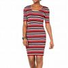 Bar III Women's Metallic Striped Sweater Dress (Red Ash, Medium) view 2