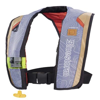 BLUESTORM Stratus 35 Inflatable Life Jacket PFD for Adults (Legendary Tan) | US Coast Guard (USCG) Approved Automatic Self Inflating Life Vest Preserver with Manual Ripcord