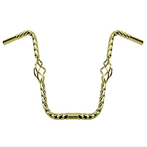 Alta Bicycle Bike Lowrider 16" Cage Square 25.4mm Twisted Bike Handle Bars, Multiple Colors (Gold)