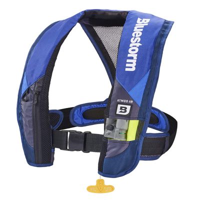 BLUESTORM Atmos 40 Automatic/Manual Inflatable PFD Life Jacket for Adults (Deep Blue) | US Coast Guard (USCG) Approved Life Vest