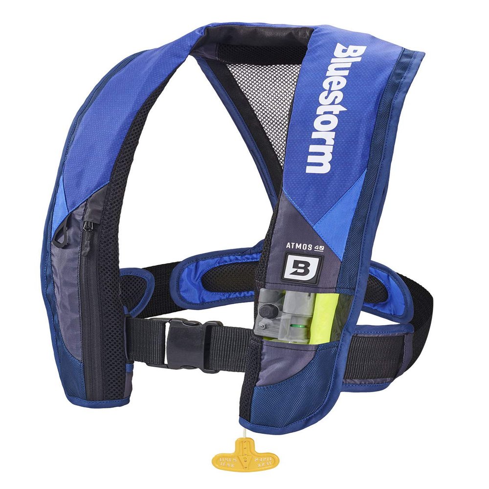 BLUESTORM Atmos 40 Automatic/Manual Inflatable PFD Life Jacket for Adults (Deep Blue) | US Coast Guard (USCG) Approved Life Vest