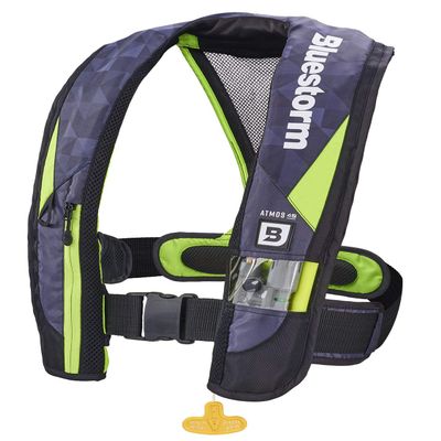 BLUESTORM Atmos 40 Automatic/Manual Inflatable PFD Life Jacket for Adults (Hi-Vis Green) | US Coast Guard (USCG) Approved Life Vest